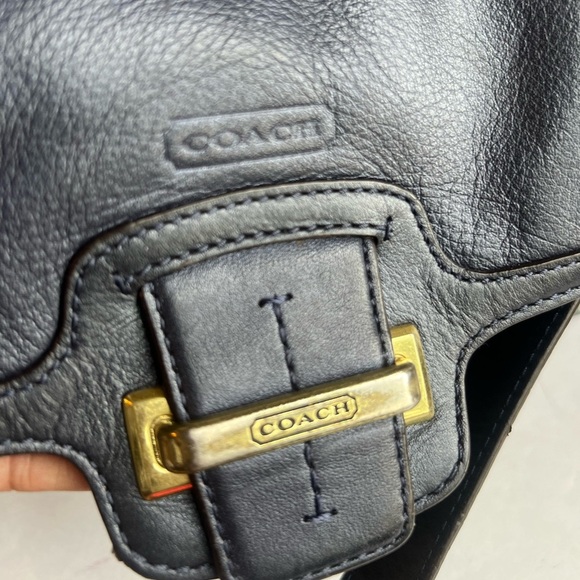 Coach Black Leather Shoulder Bag with Gold Hardware - Picture 5 of 13